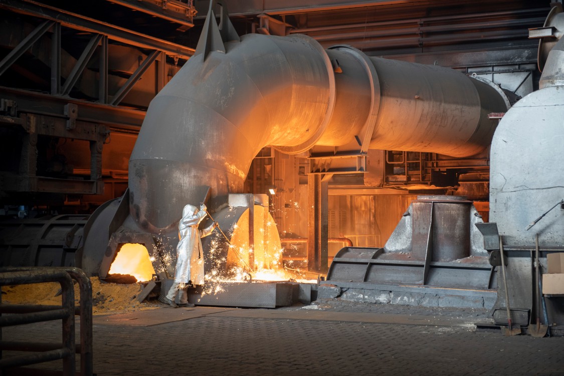 Certified low-carbon steel produced at the thyssenkrupp steelworks in Duisburg, Germany