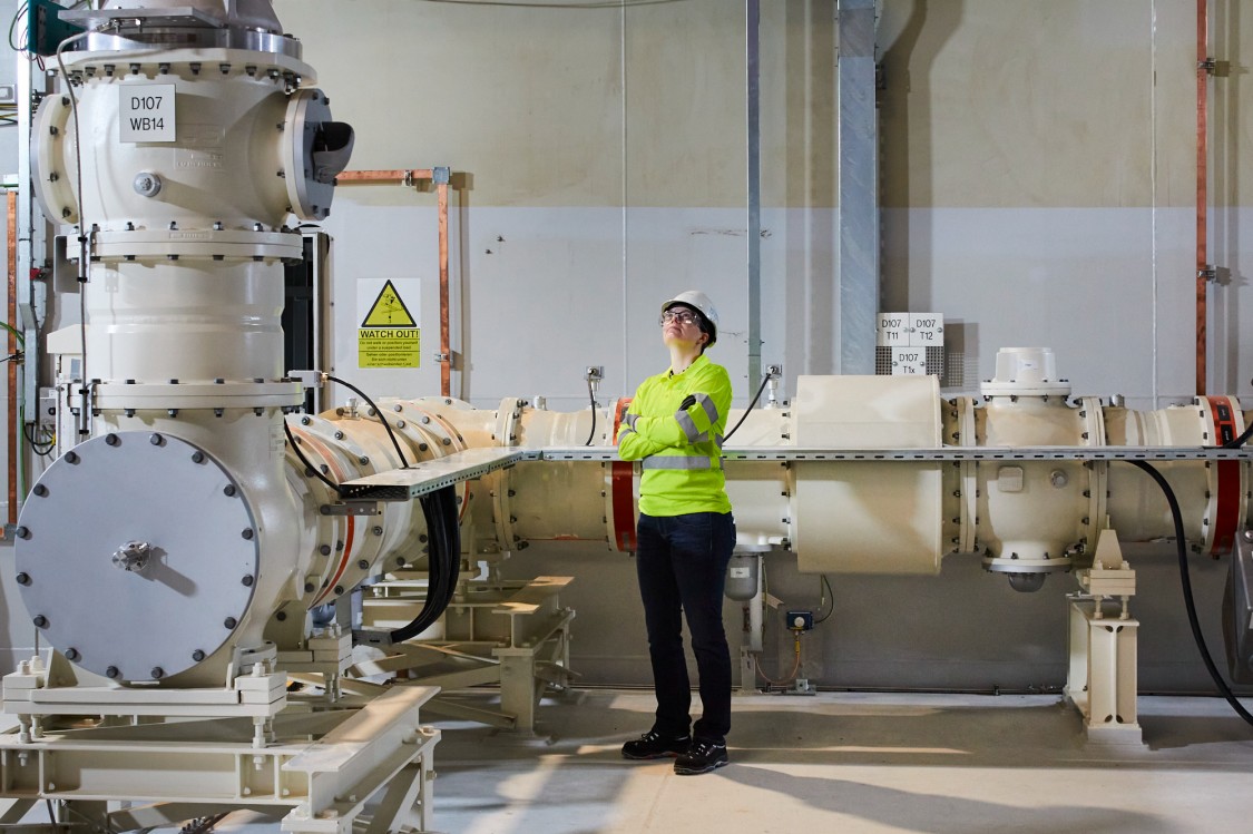 Maria Kosse, HVDC Lead Engineer, Siemens Energy, inside the DolWin6 converter platform